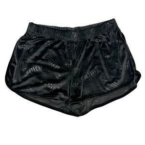 Juicy Couture Black Velour Pajama Shorts Elastic waistband - Size Large - NWOT